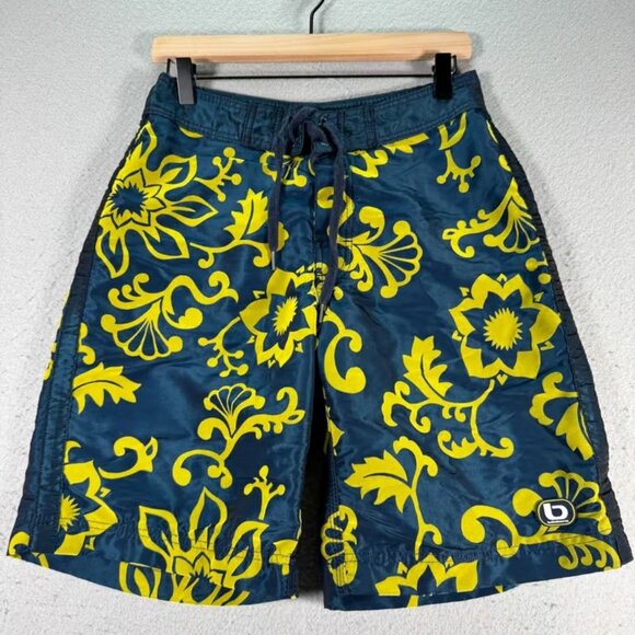 intage Billabong Board Shorts Mens 30 Blue Floral Trunks Surf Beach Nylon USA - Picture 1 of 4
